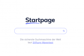 SafeSearch_Screenshot Screenshot der Startseite der Suchmaschine Startpage