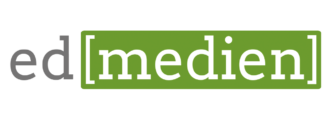 Logo mit dem Schriftzug 'ed[medien]' in weißer Schrift auf grünem Hintergrund für 'medien' und grauer Schrift für 'ed'