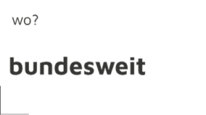 schwarze Schrift "wo?" und darunter "bundesweit"
