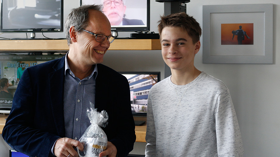 Benedict Bartsch zu Besuch bei der Tagesschau mit Kai Gniffke